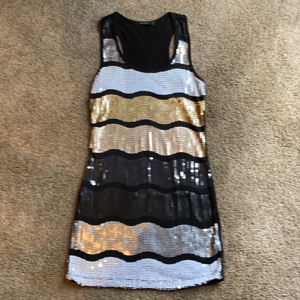 Heusday black sequin tank dress-S